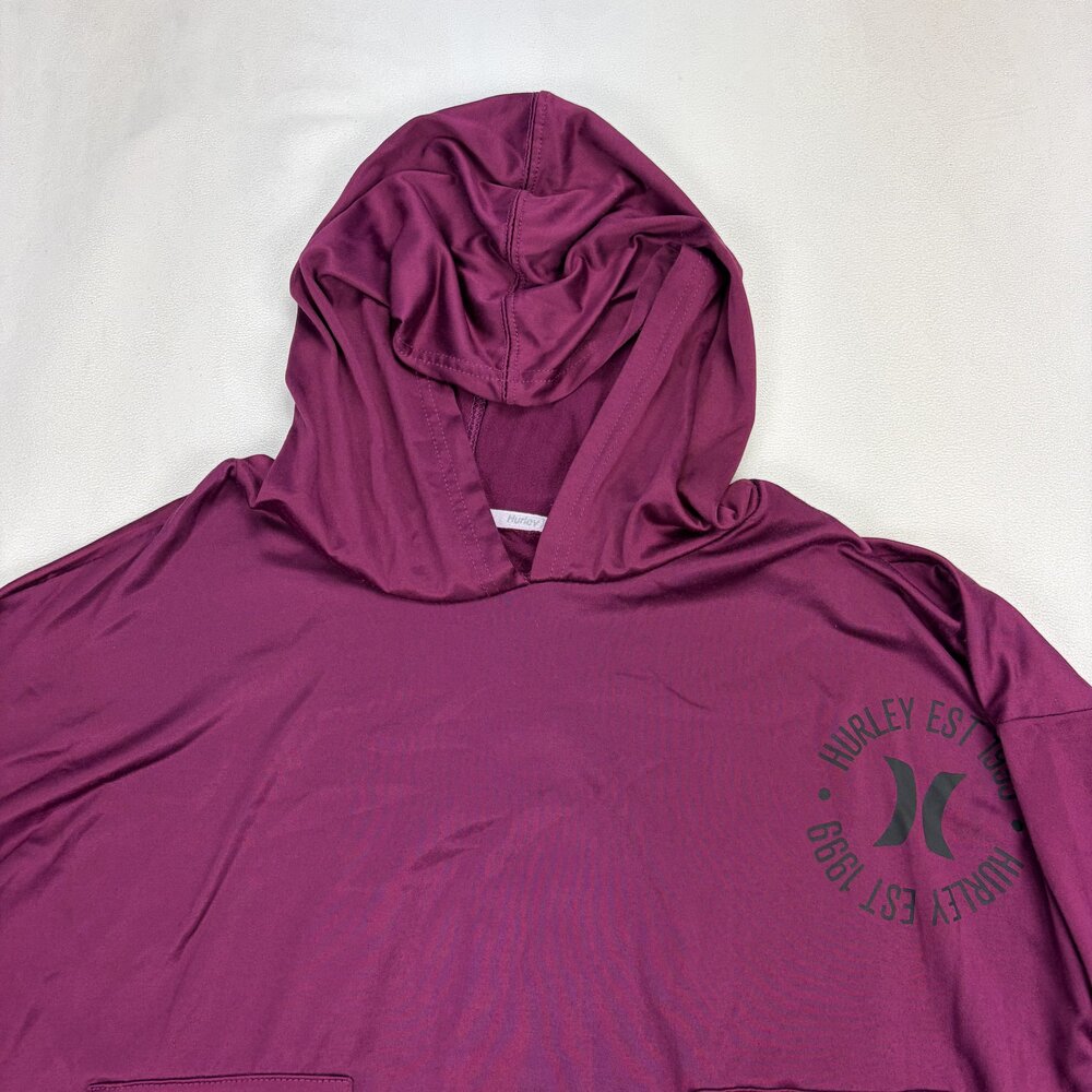 Hurley Women's Lightweight Cropped Hoodie Pullover M Plum - Picture 6 of 10